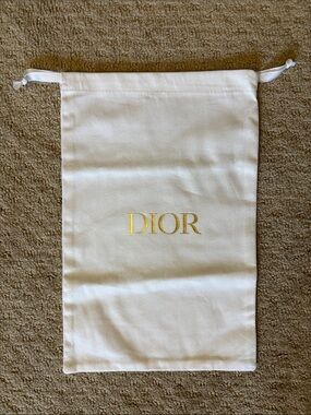 Dior White Drawstring Dust Bag